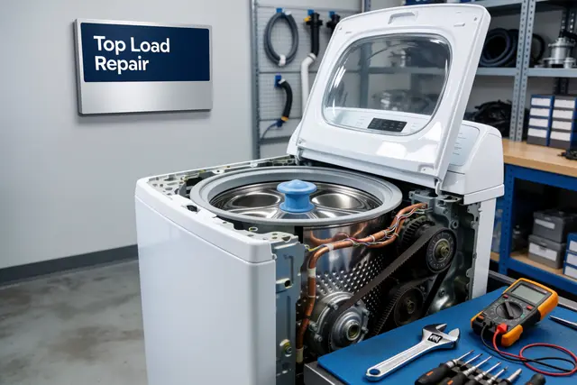 Top load washing machine repair — agitator and gearbox service