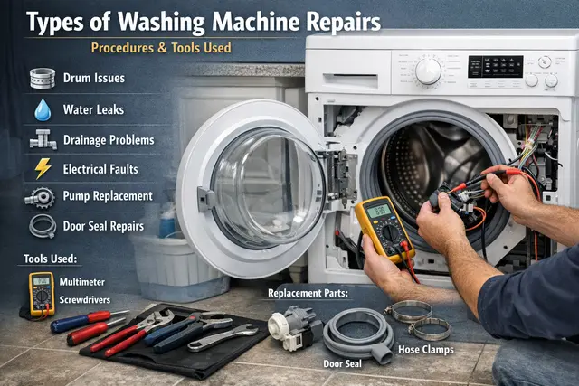 Washing machine repair procedures and the tools technicians use